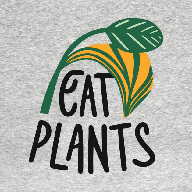 Eat Plants, simple minimalist retro design for vegans by ravensart